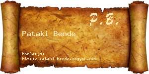 Pataki Bende névjegykártya
